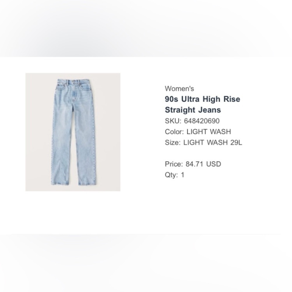 Abercrombie The 90’s Straight Ultra High Rise Jeans